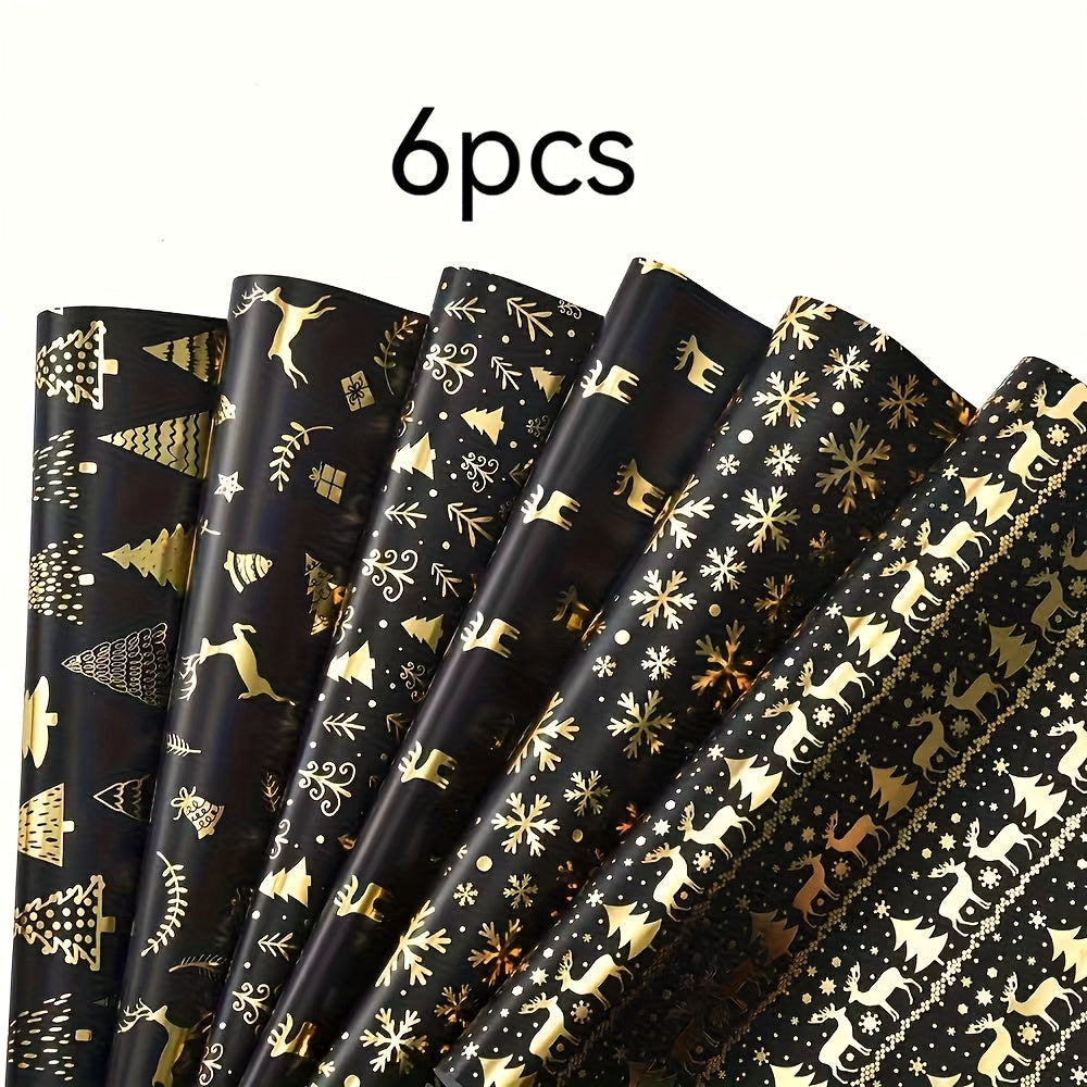 Vianočný baliaci papier – čierny a zlatý