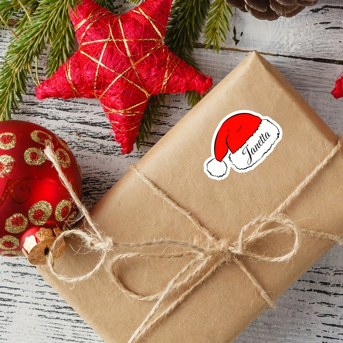 Samolepky na vianočné čiapky – personalizované