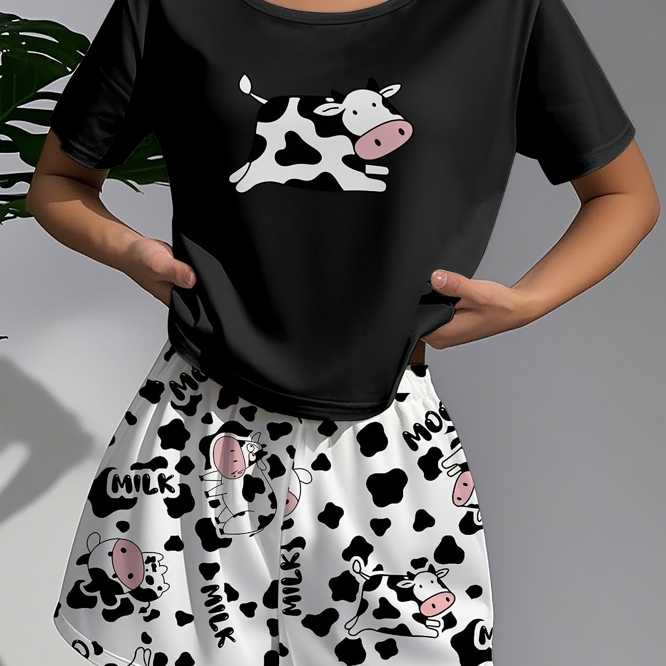 Pyžamo pre ženy – kravičkový vzor