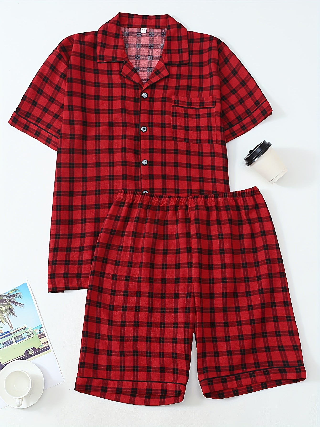 Pánske pyžamo – červené