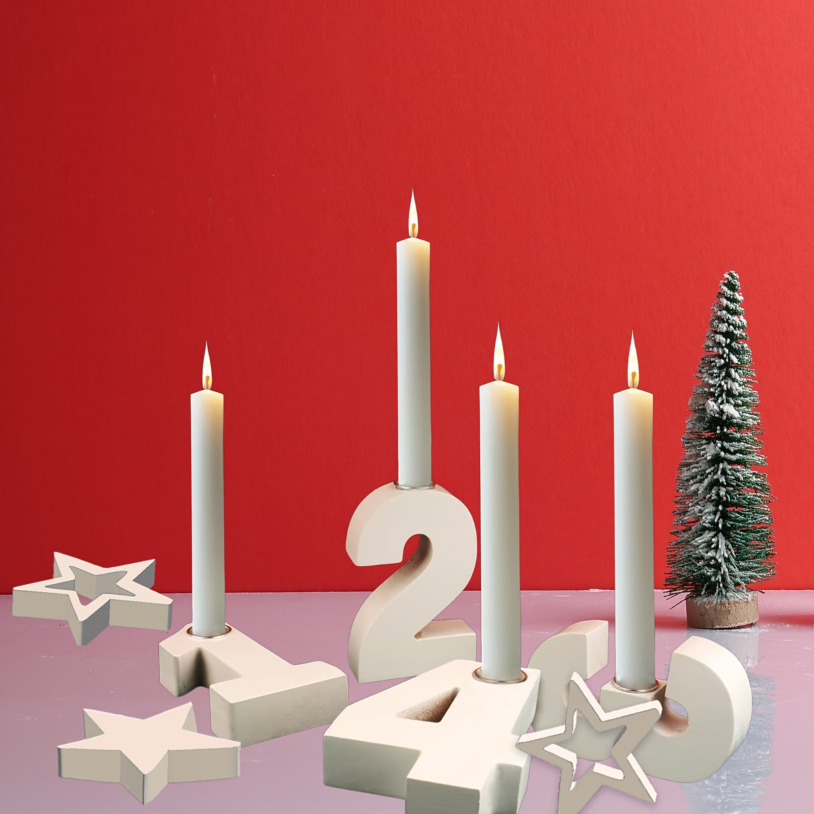 Vianočný svietnik – s číslami a hviezdami