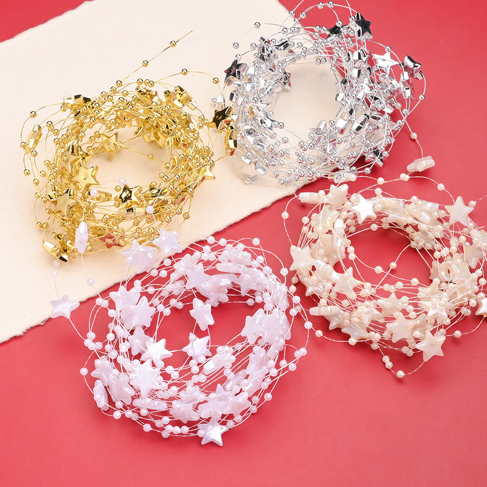 Vianočné dekorácie – akrylové pentagramové korálky