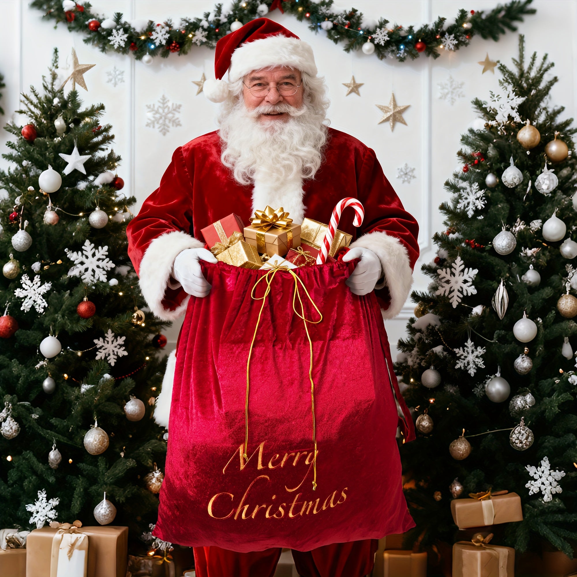 Vianočný darčekový vak – červený