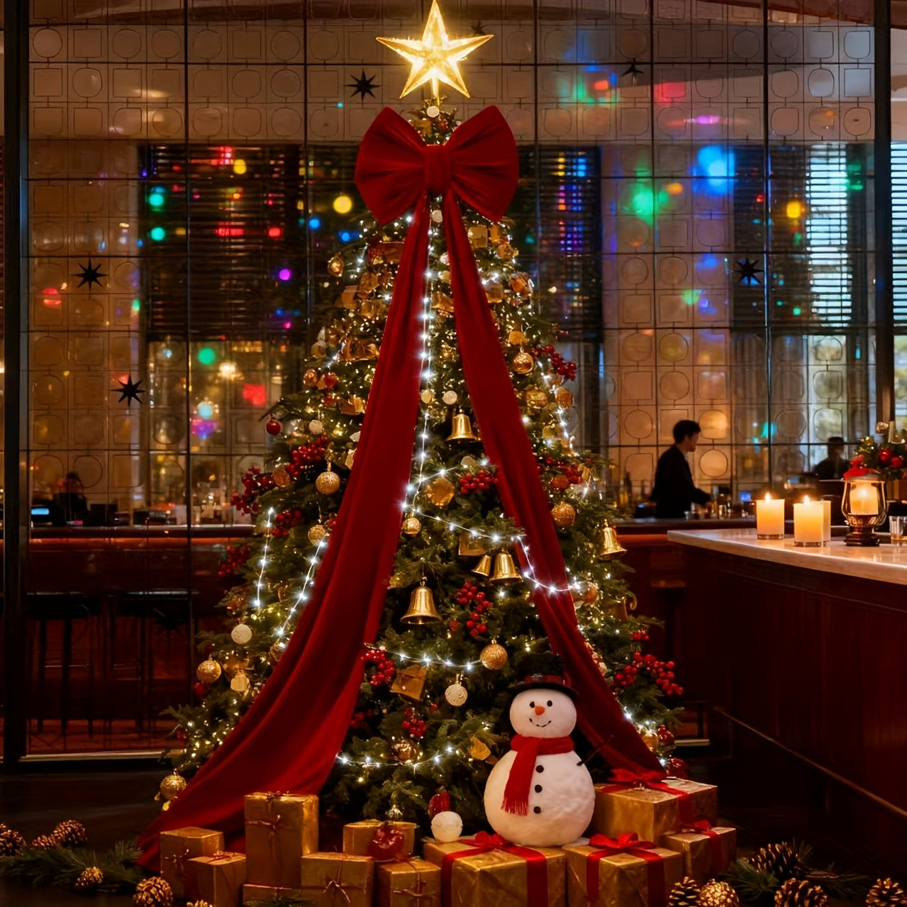 Vianočná mašľa – elegantná červená a zlatá