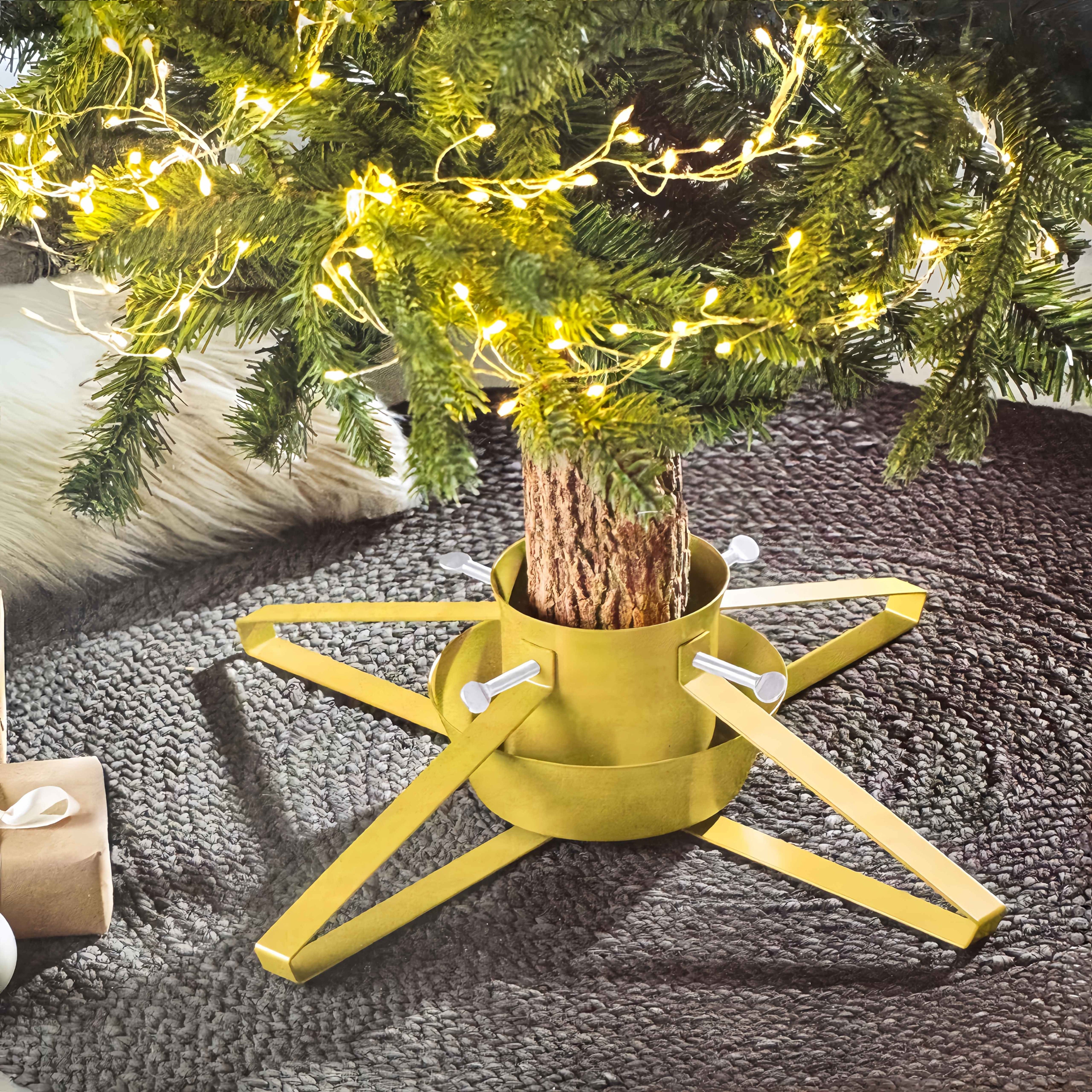 Stojan na vianočný stromček – zlatý