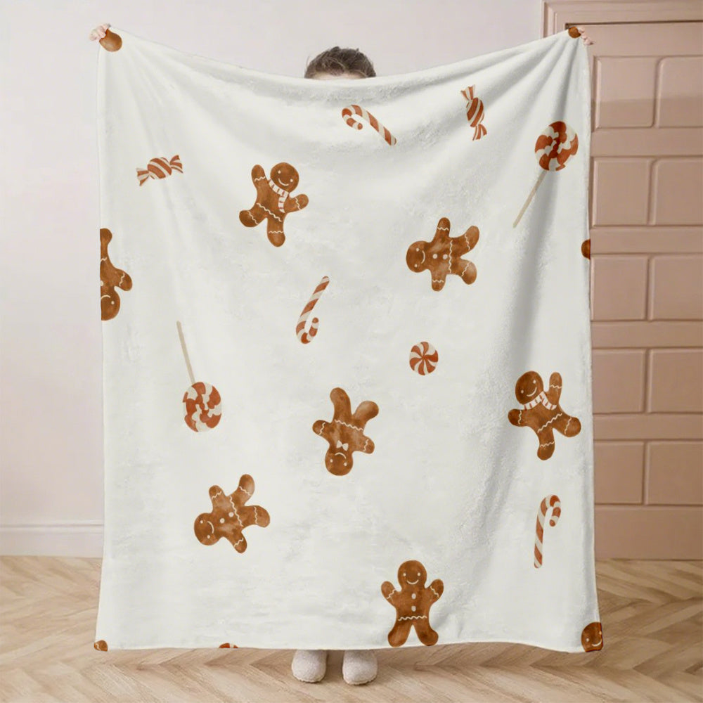 Deka s perníkovým dizajnom – mäkký flanel