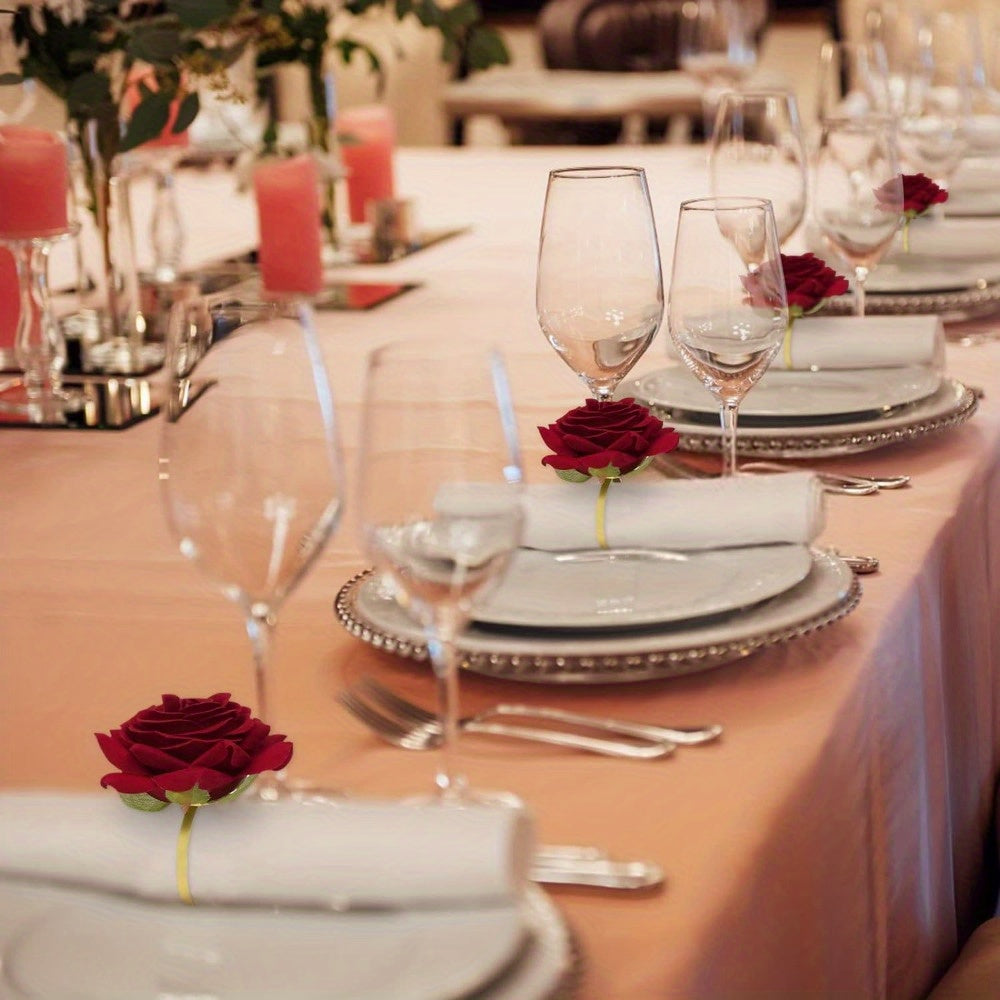 Servítkové prstene – červená ruža