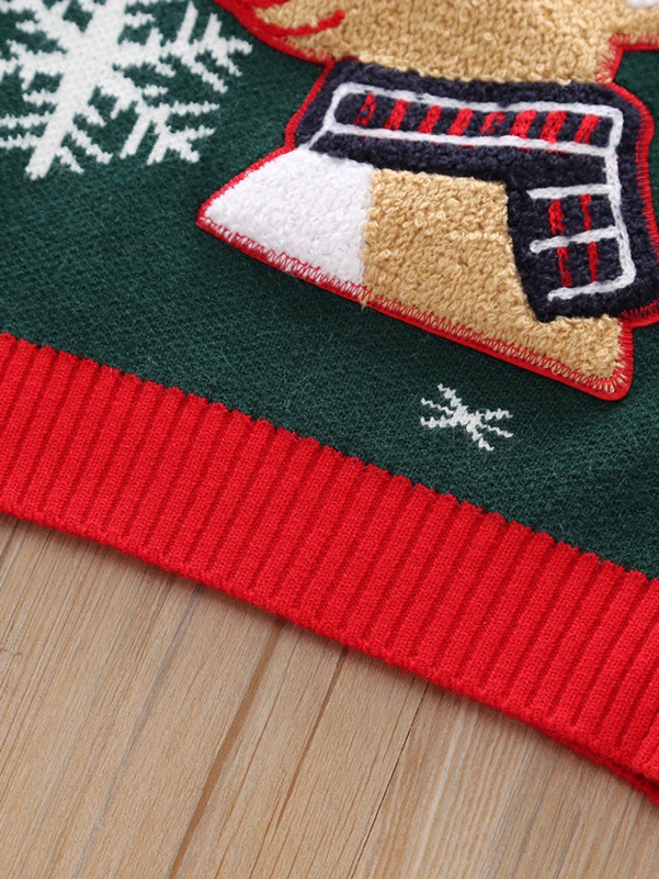 Detský vianočný sveter – červený a tmavozelený