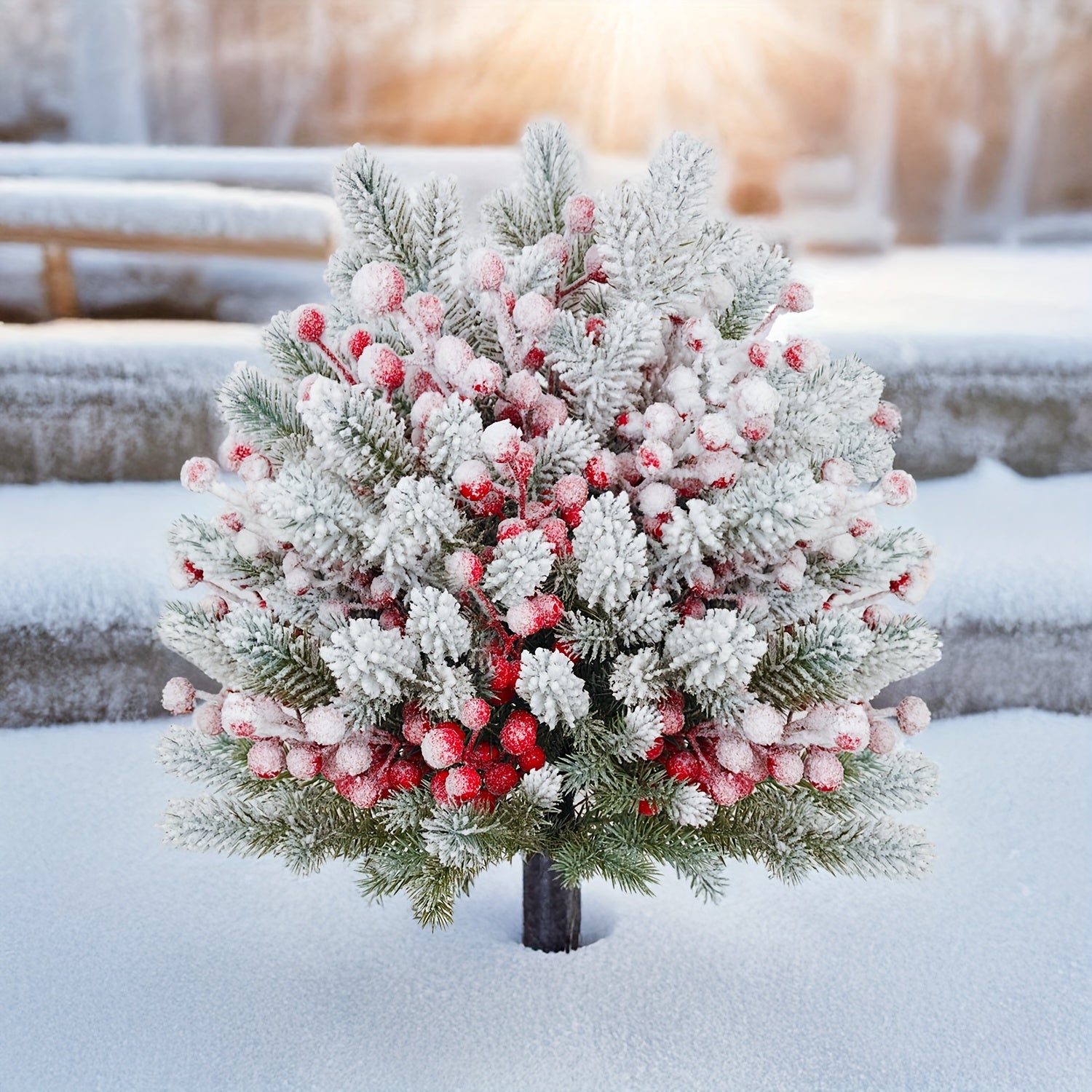 Umelý vianočný stromček – snehom pokrytý