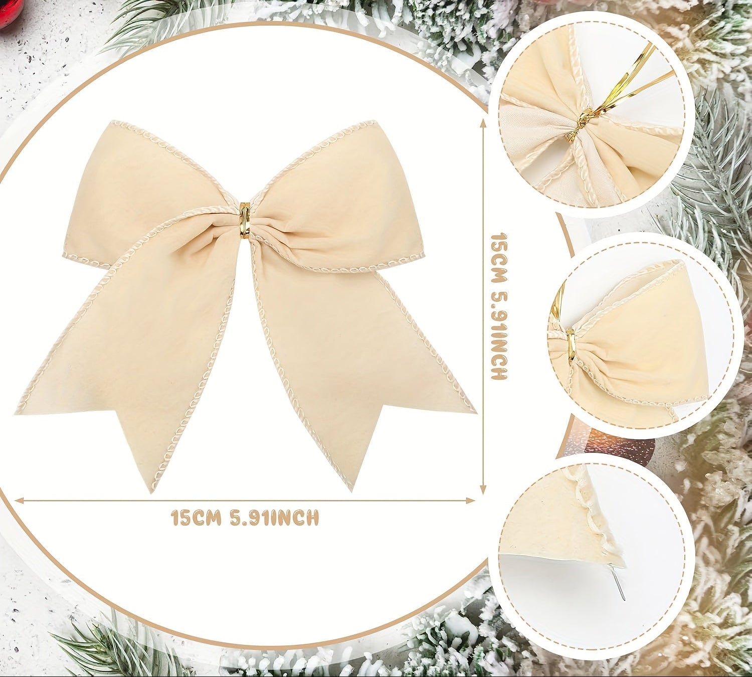 Vianočné mašle – krémovo biele