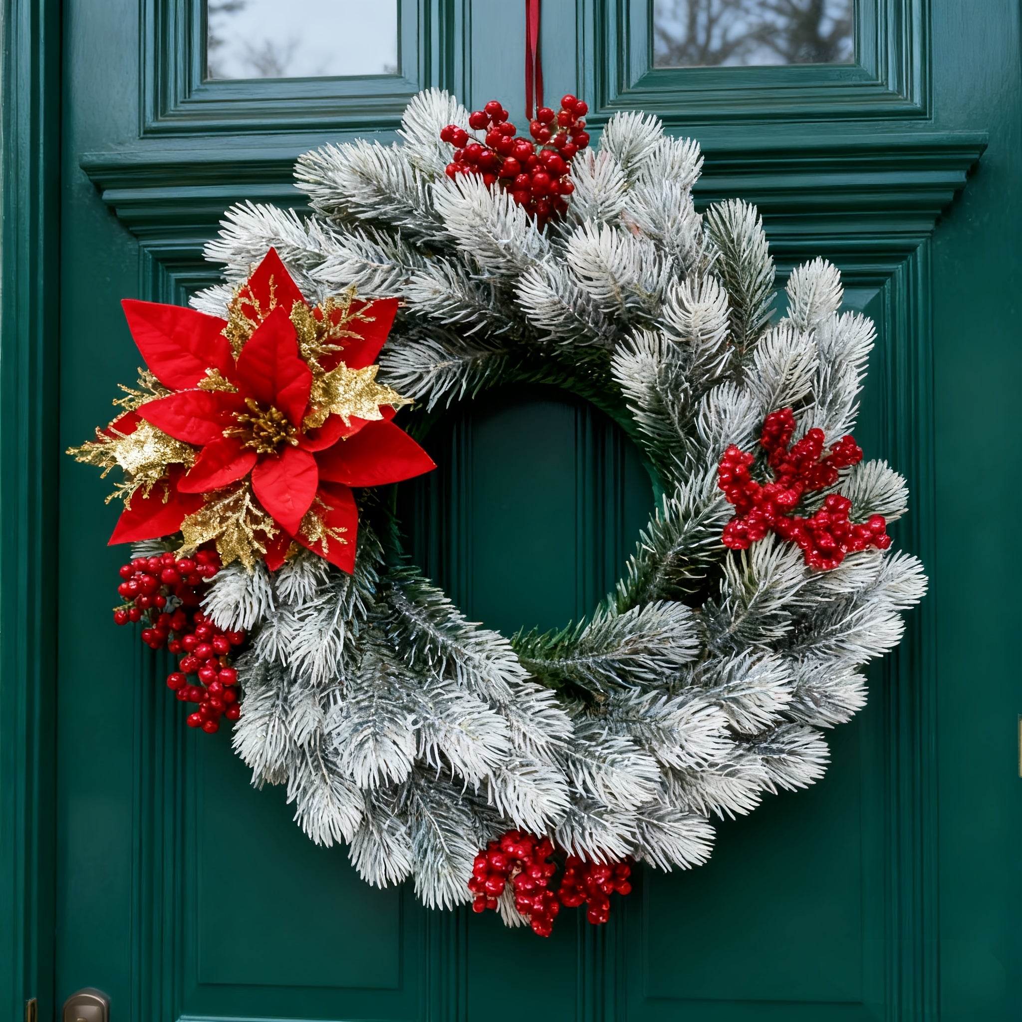 Vianočný veniec – umelý snehový borovicový