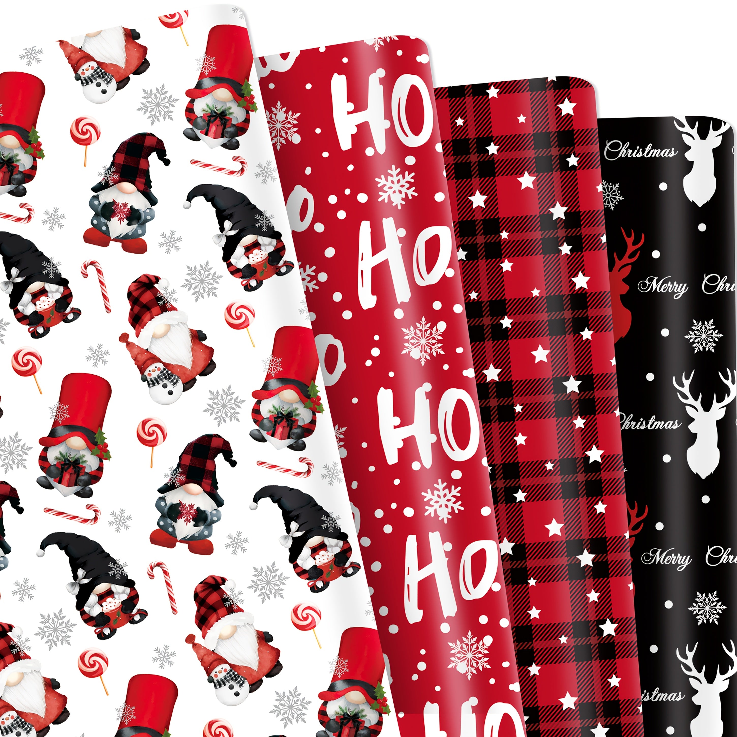 Vianočný baliaci papier – čierna a červená