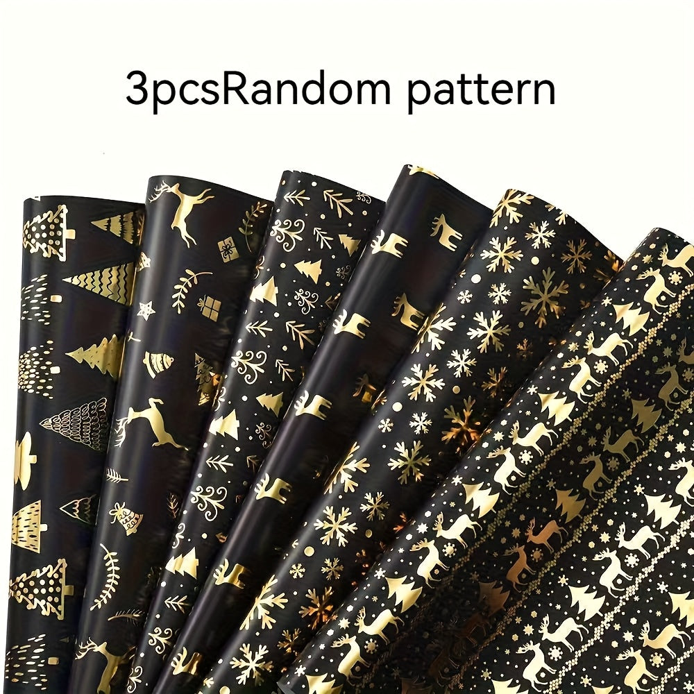 Vianočný baliaci papier – čierny a zlatý