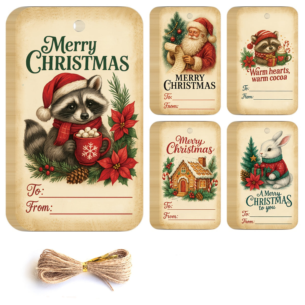 Vianočné darčekové štítky – 50ks