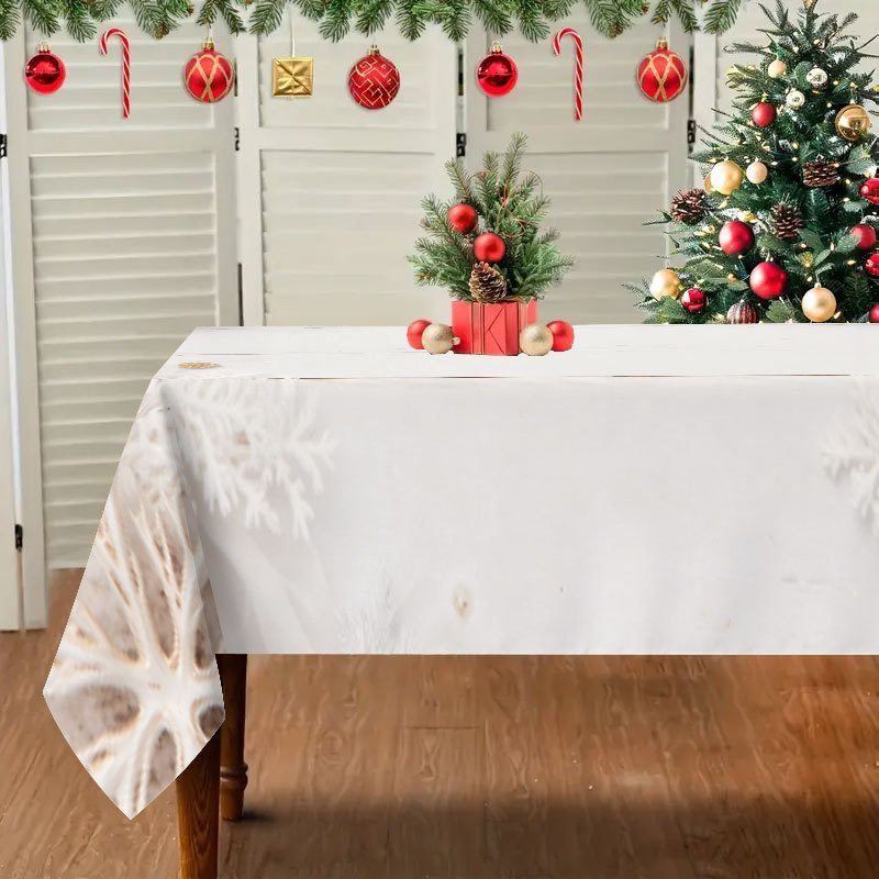 Vianočný obrus – bielo-zlatý