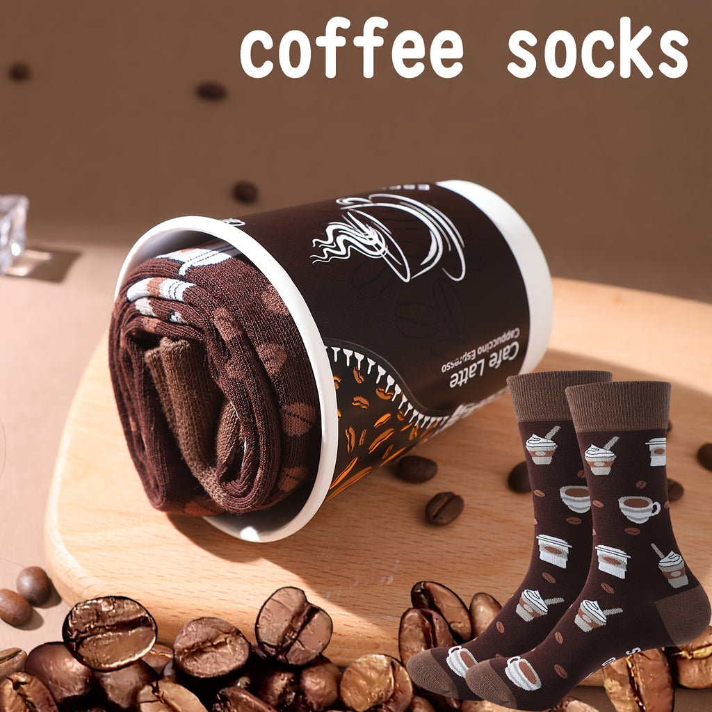 Ponožky po členky – kávový vzor