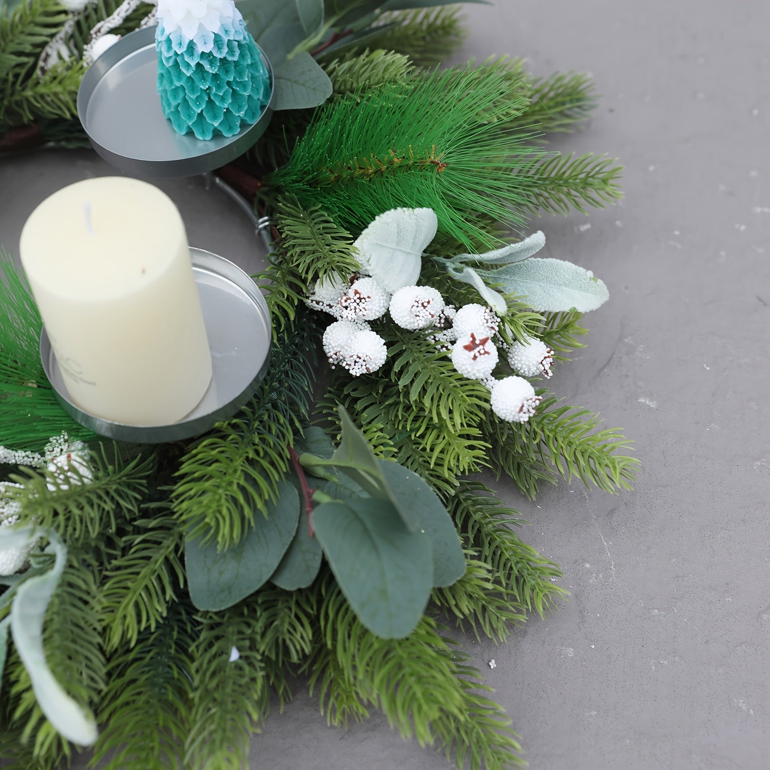 Vianočný veniec – dekoratívny svietnik