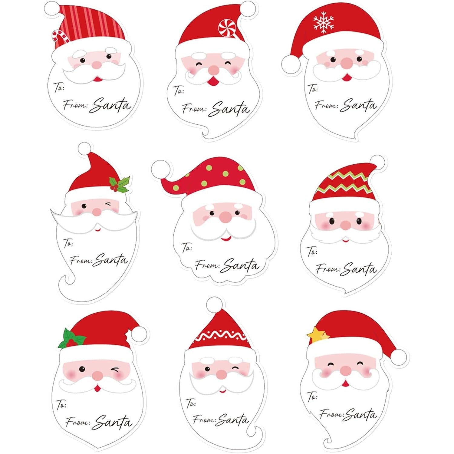 Samolepiace vianočné menovky – mix