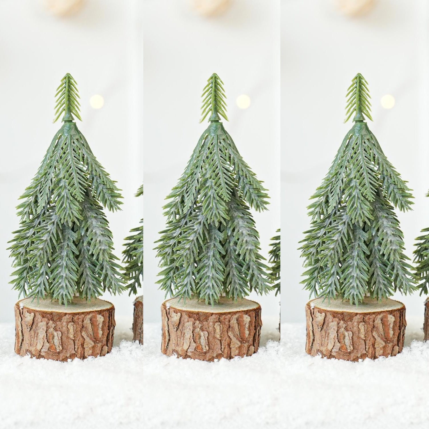Mini umelé céderové vianočné stromčeky – 3ks