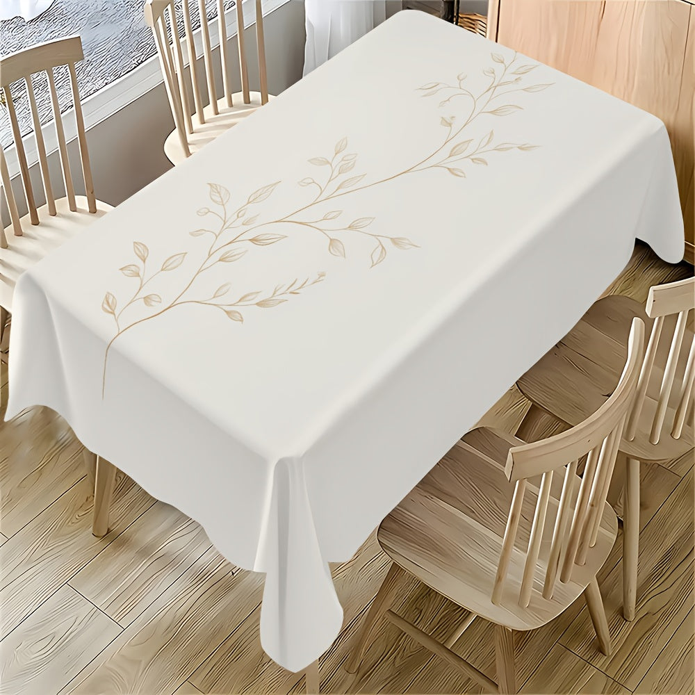 Obrus – béžový s bielymi kvetmi