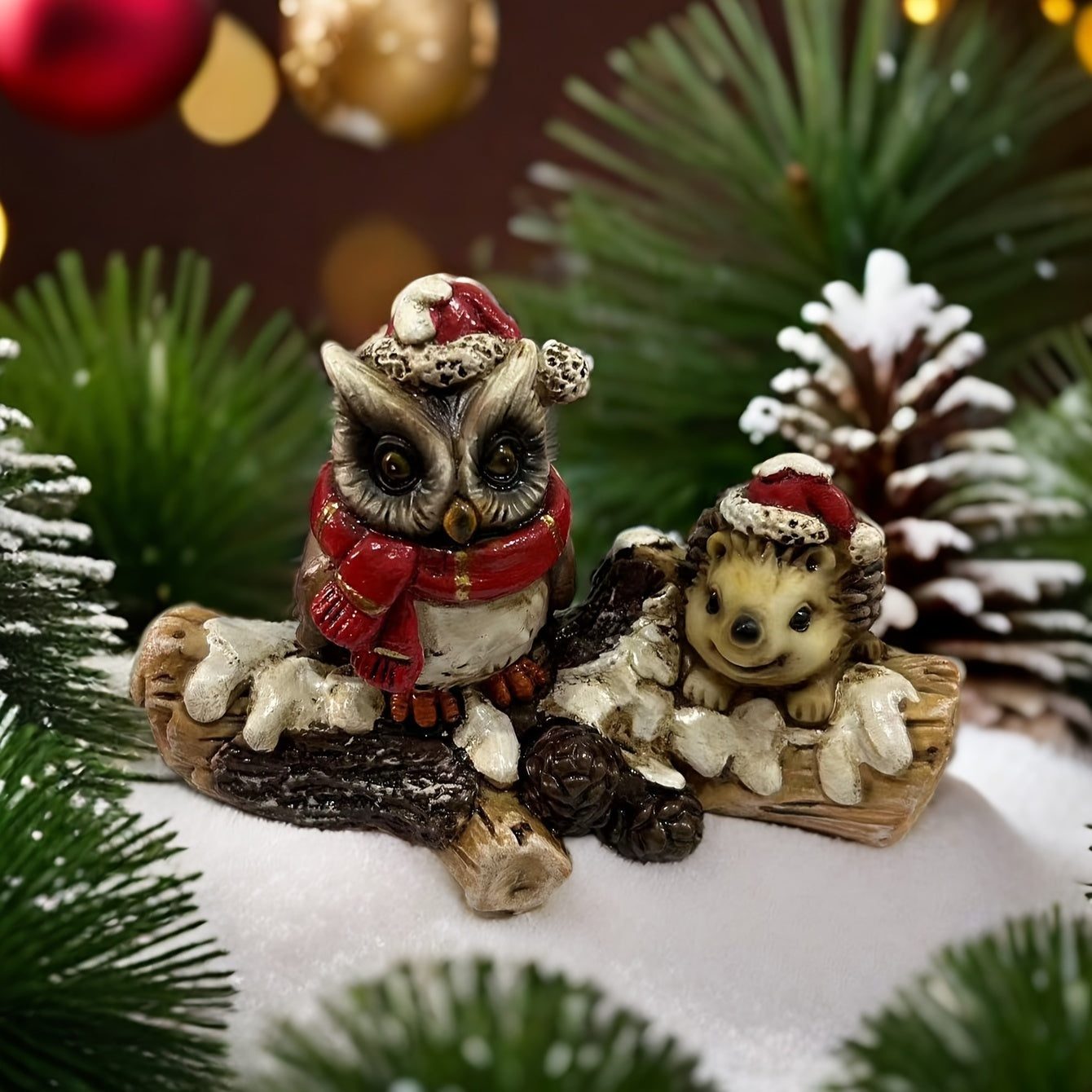 Vianočné figúrky – sova a ježko