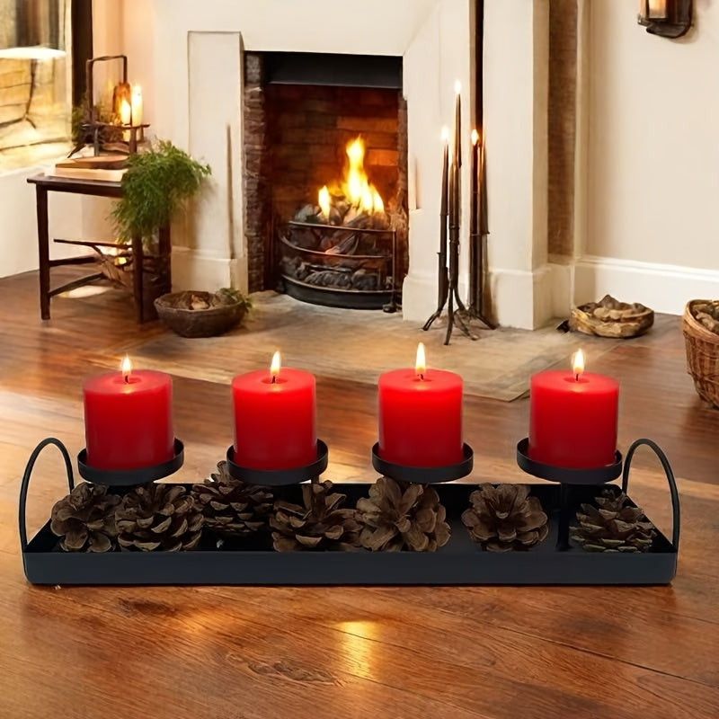 Držiak na sviečky – čierny