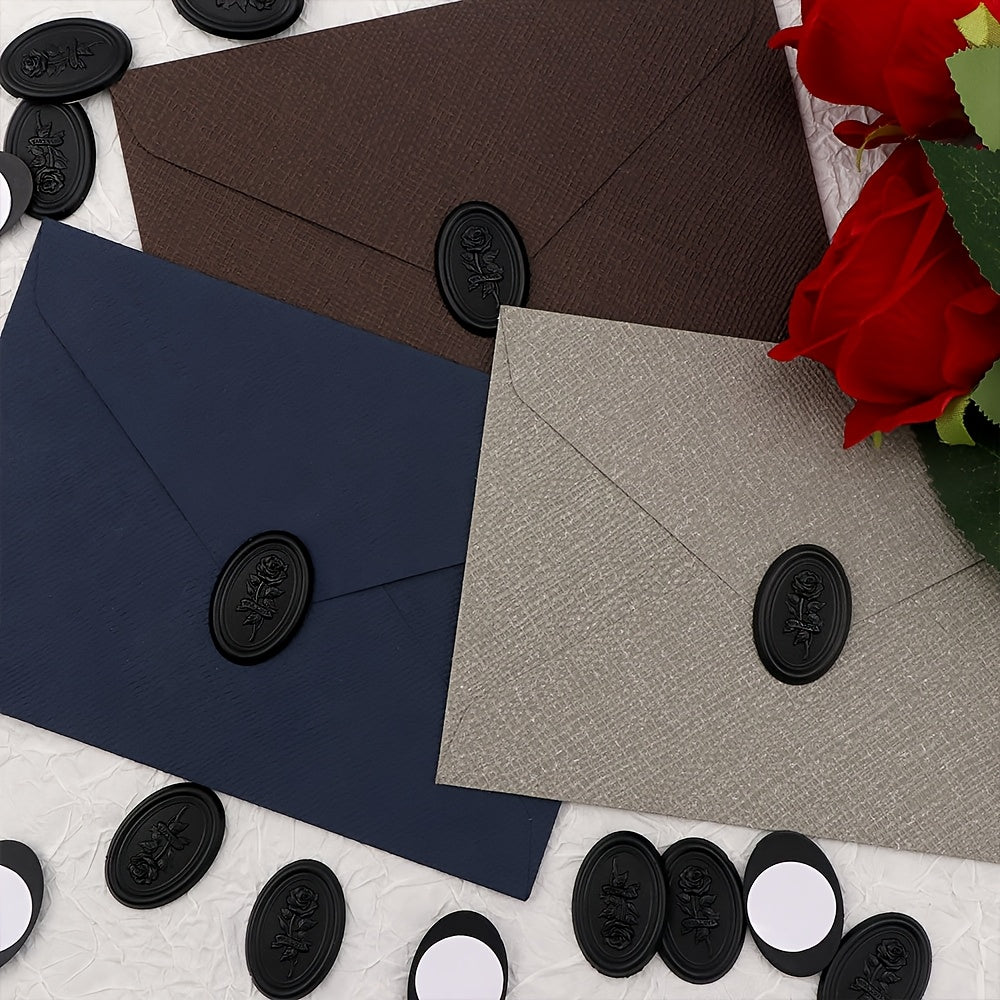 Samolepiace pečiatky – čierne s kvetinovým vzorom