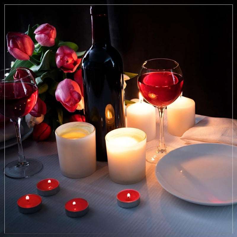 Červené čajové sviečky