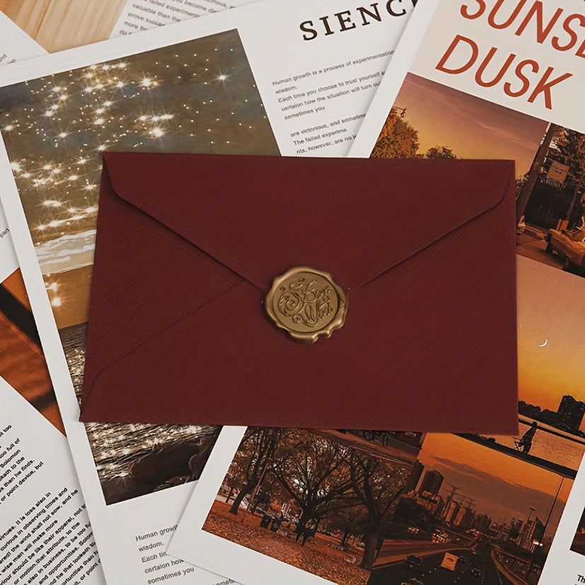 Sada vintage obálok – červené a tmavozelené