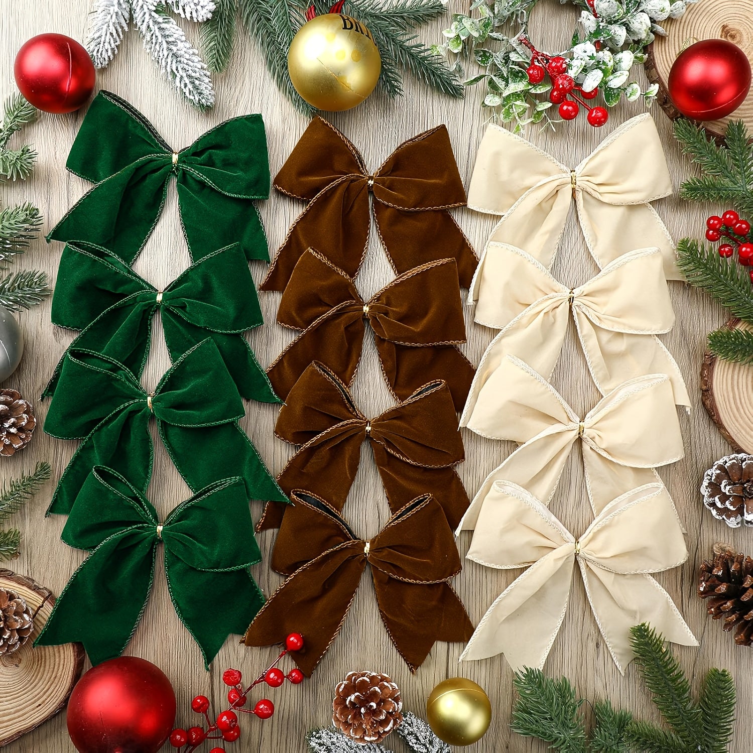 Vianočné mašle – 12ks