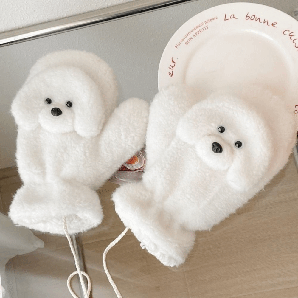 Rukavice pre psov – biele a hnedé