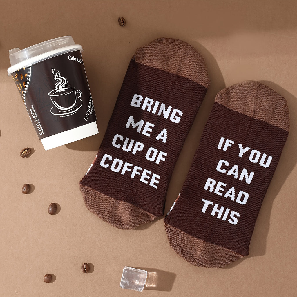 Ponožky po členky – kávový vzor