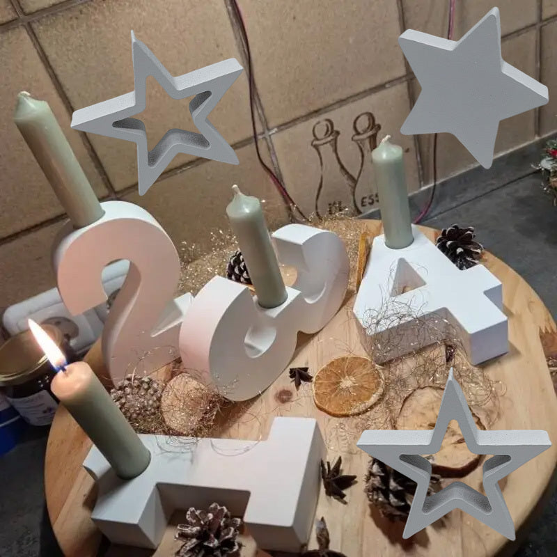 Vianočný svietnik – s číslami a hviezdami