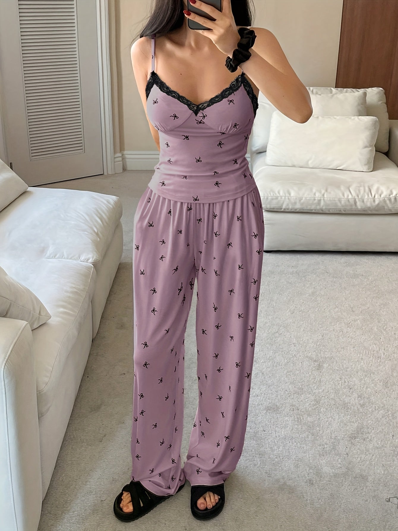 Dámsky elegantný pyžamový set – s potlačou motýľov