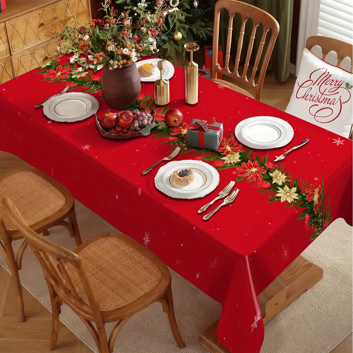 Obrus – Vianočný kvetinový vzor