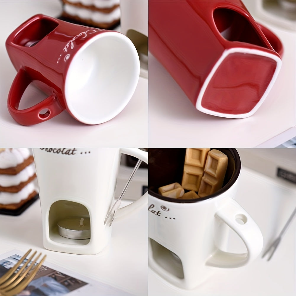 Šálka na topenie čokolády – červená