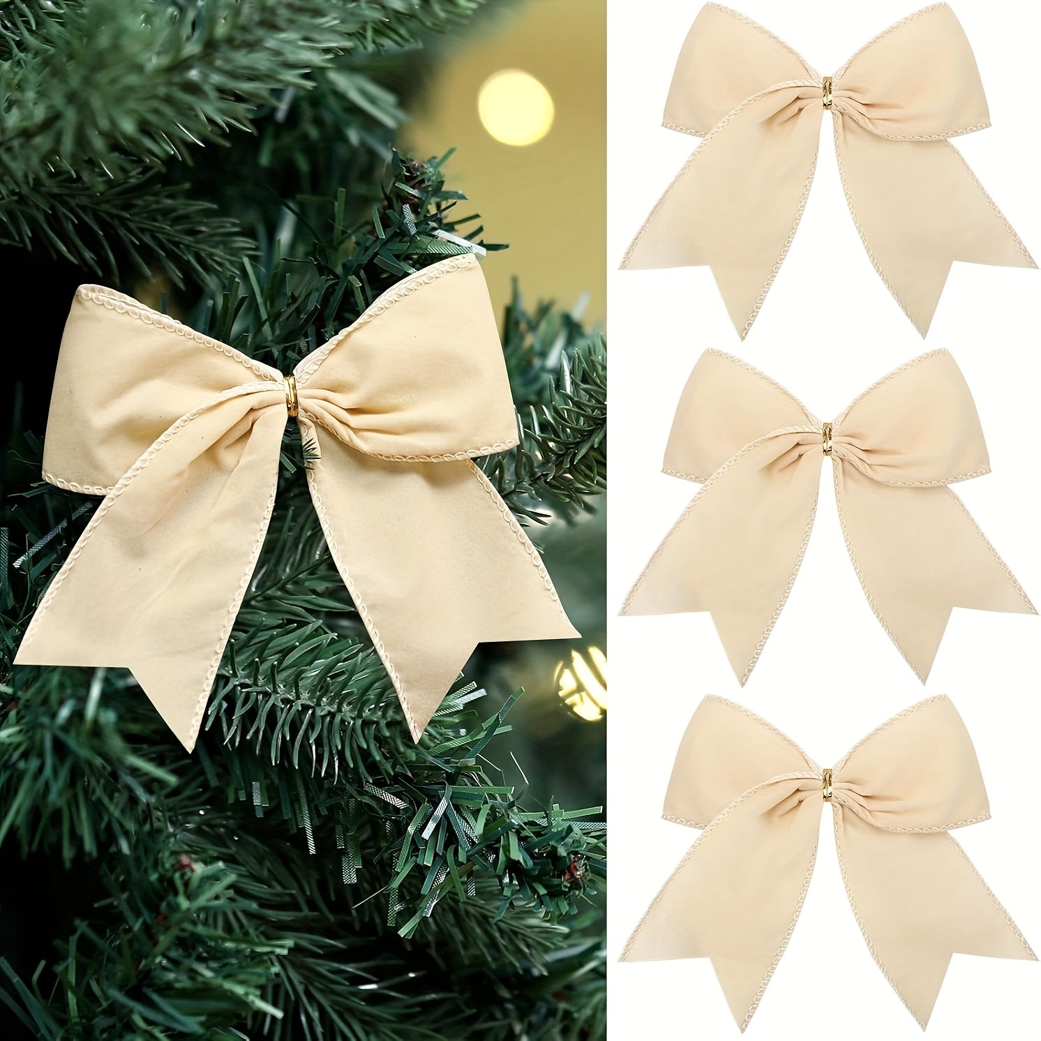 Vianočné mašle – krémovo biele