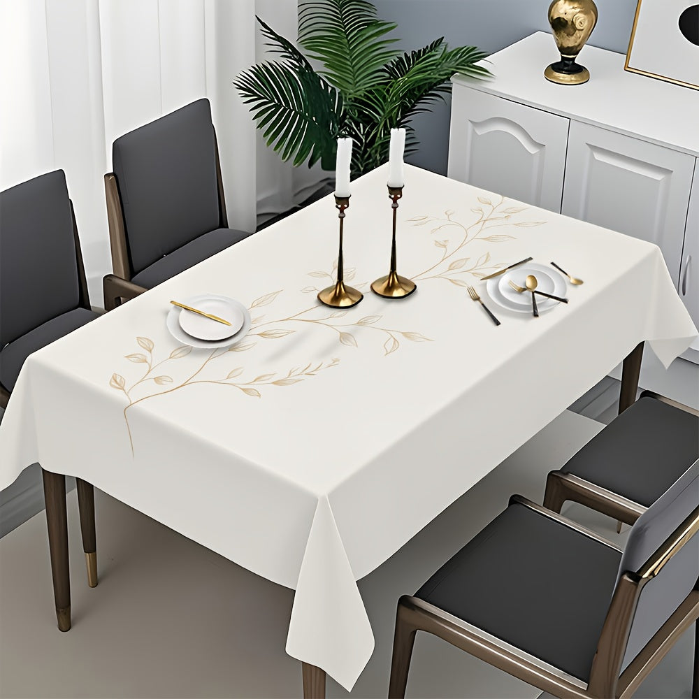 Obrus – béžový s bielymi kvetmi