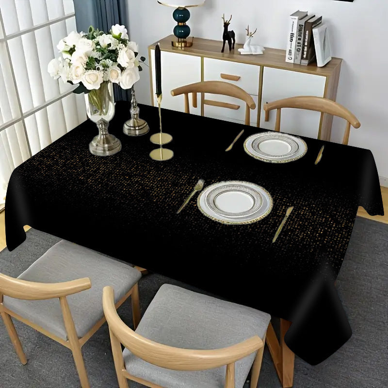 Obrus – čierny s zlatým trblietaním