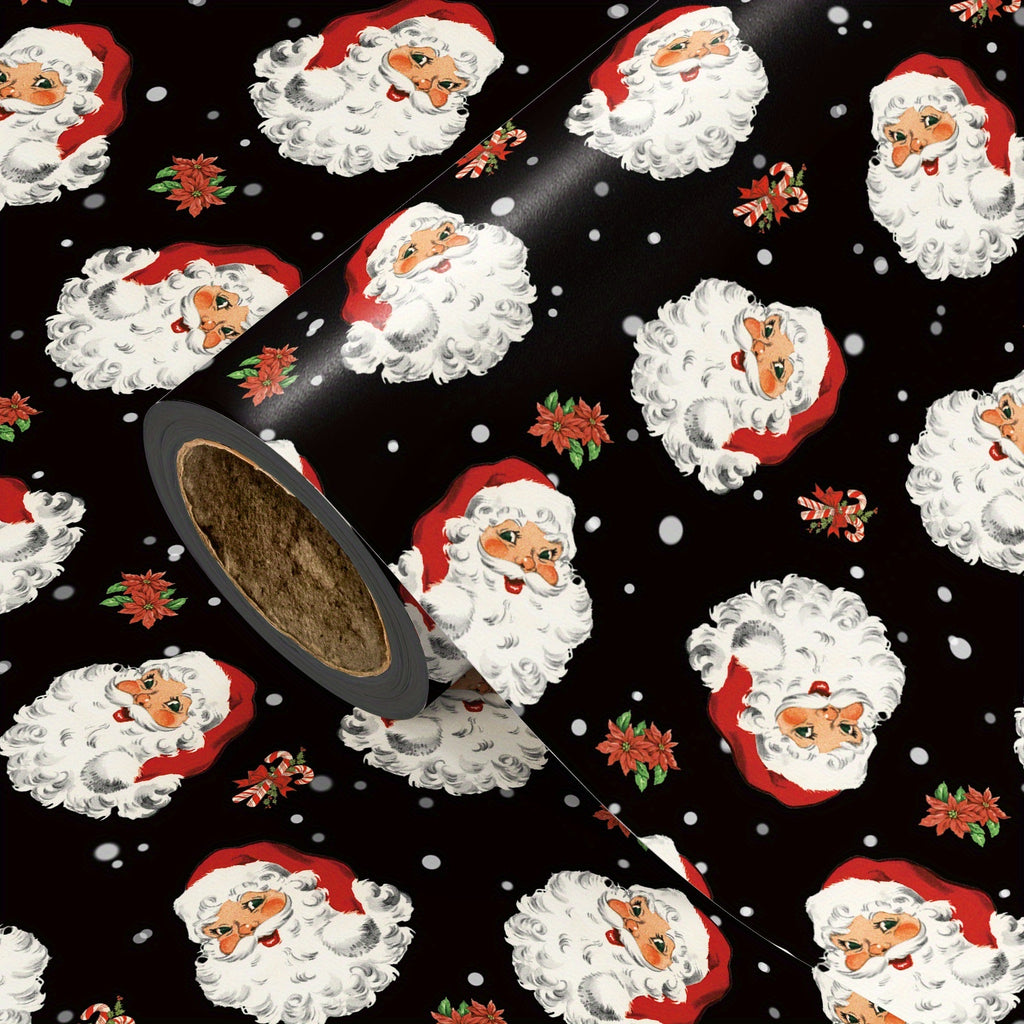 Vianočný baliaci papier – Santa Claus na čiernom pozadí
