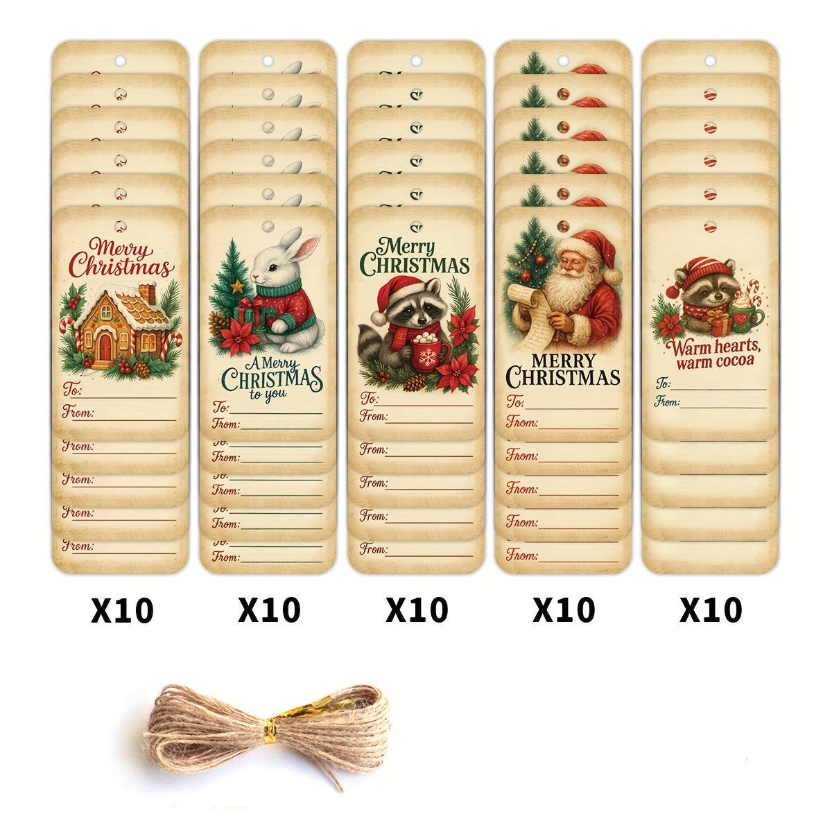 Vianočné darčekové štítky – 50ks