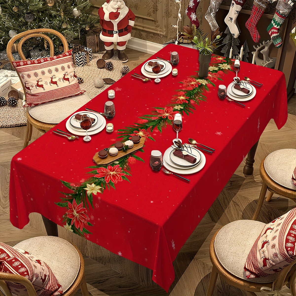 Obrus – Vianočný kvetinový vzor