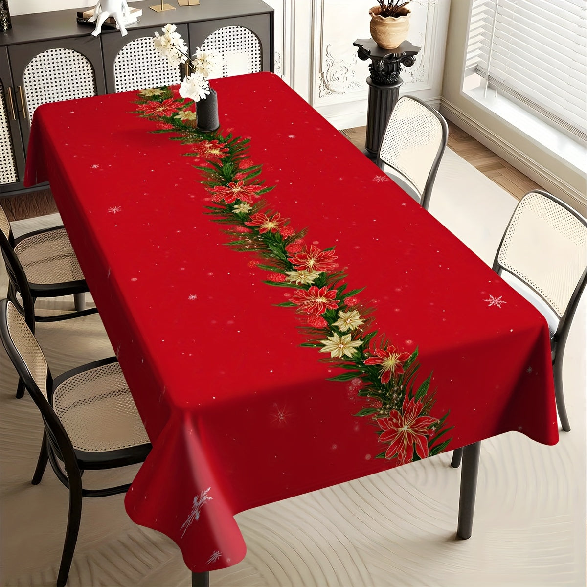 Obrus – Vianočný kvetinový vzor