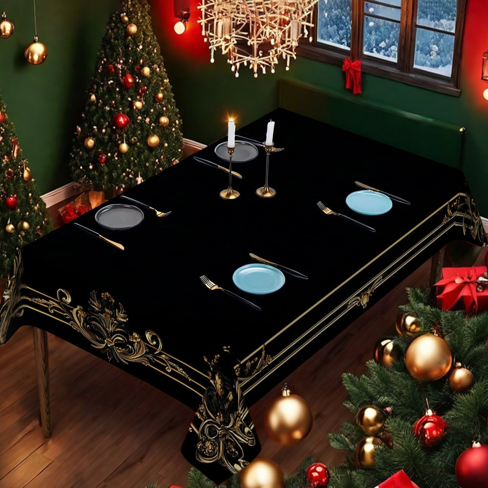 Obrus – čierny a zlatý