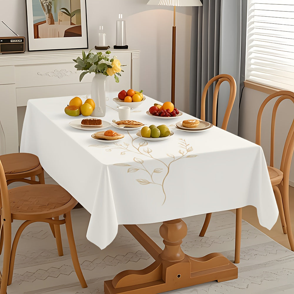 Obrus – béžový s bielymi kvetmi