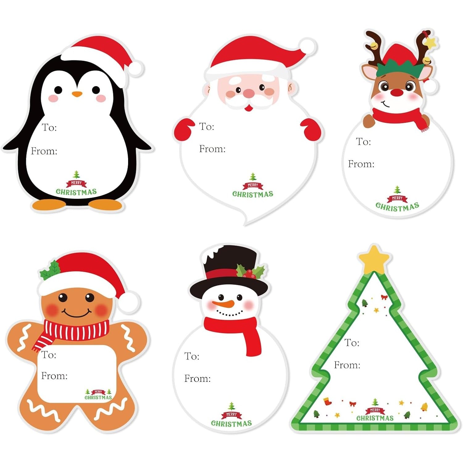 Samolepiace vianočné menovky – mix