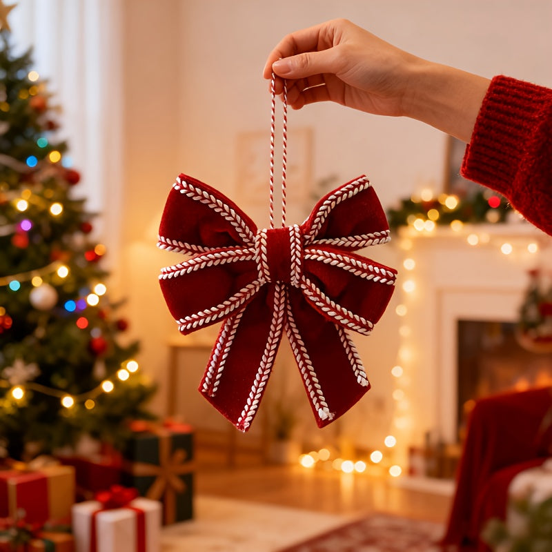 Vianočné ozdoby – červené a biele mašle