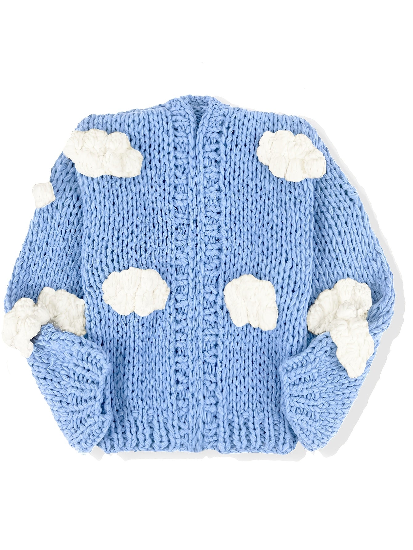 Dámsky kardigán – modrý s oblakmi