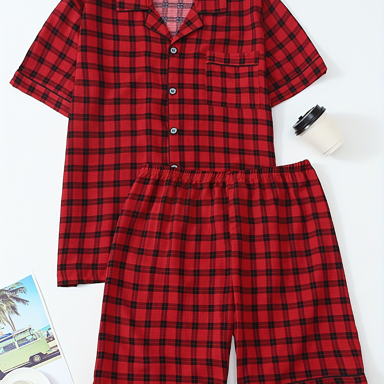 Pánske pyžamo – červené