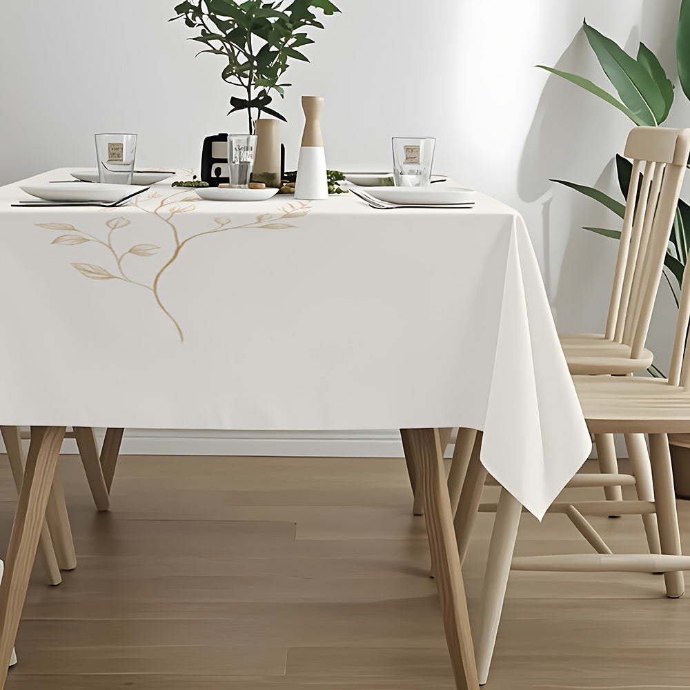 Obrus – béžový s bielymi kvetmi